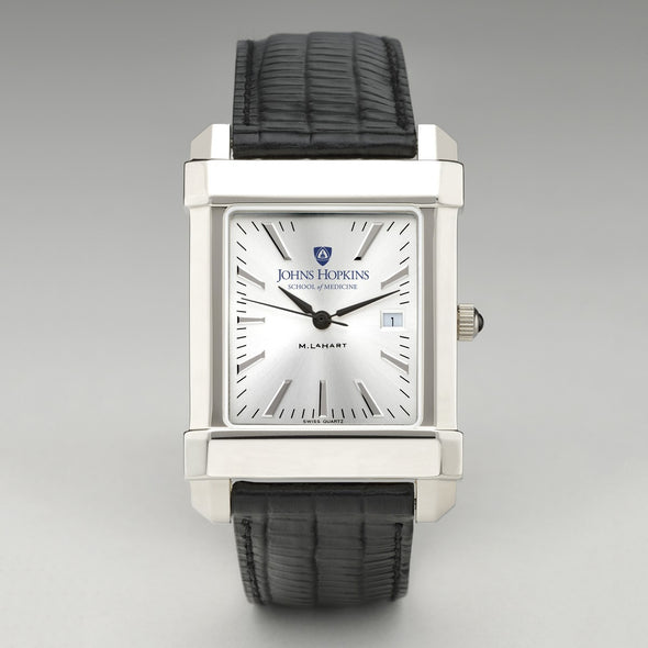 JHU School of Medicine Men's Collegiate Watch with Leather Strap Shot #2