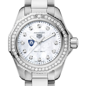 JHU School of Medicine Women's TAG Heuer Steel Aquaracer with Diamond Dial & Bezel Shot #1