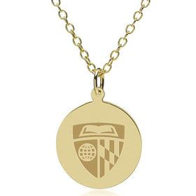 Johns Hopkins 14K Gold Pendant & Chain Shot #1