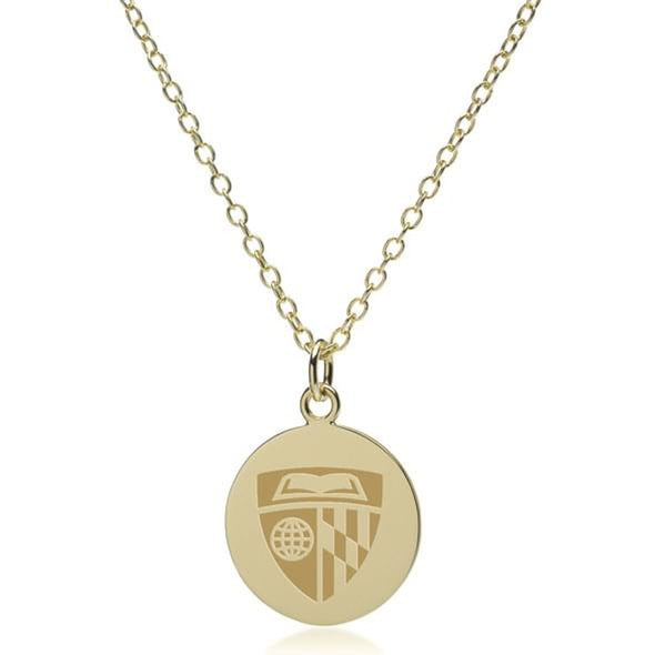 Johns Hopkins 18K Gold Pendant & Chain Shot #1