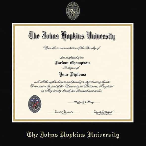 Johns Hopkins Fidelitas Diploma Frame Shot #2