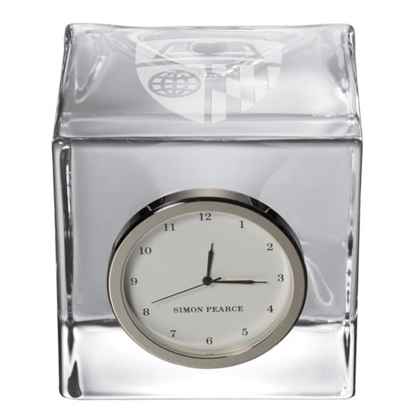 Johns Hopkins Glass Desk Clock by Simon Pearce Shot #2