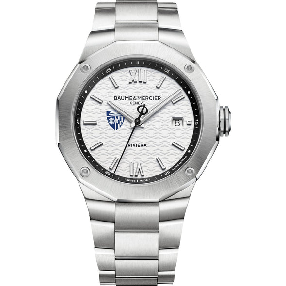 Johns Hopkins Men's Baume et Mercier 42mm Riviera Watch with White Dial & Bracelet Shot #2
