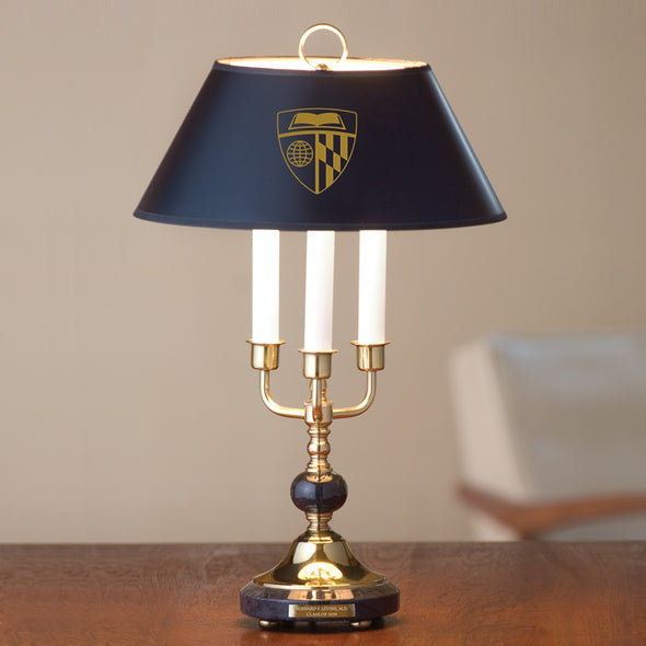 Johns Hopkins University Lamp in Brass &amp; Marble Shot #1