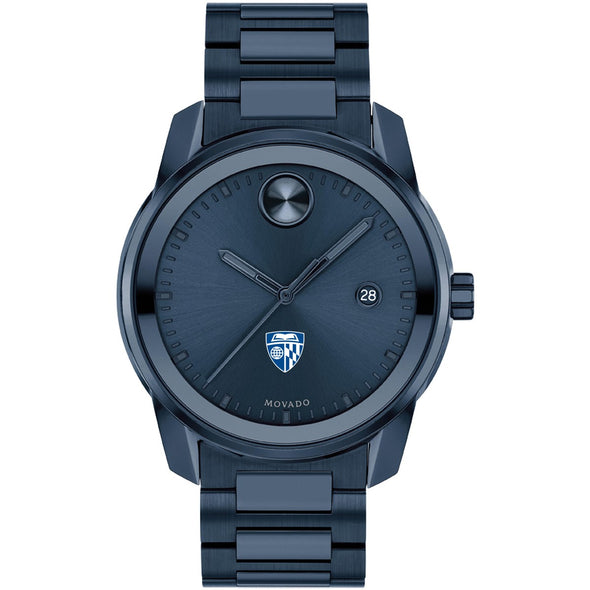 Johns Hopkins University Men's Movado BOLD Blue Ion with Date Window Shot #2