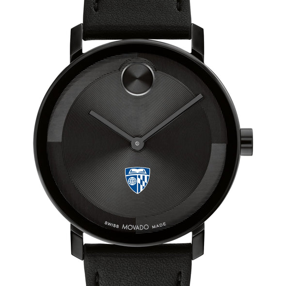 Johns Hopkins University Men's Movado BOLD with Black Leather Strap Shot #1