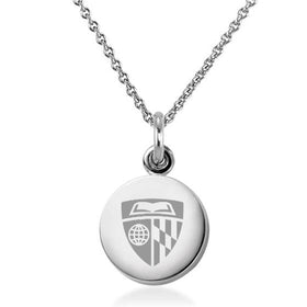 Johns Hopkins University Necklace with Charm in Sterling Silver Shot #1
