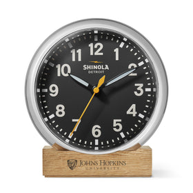 Johns Hopkins University Shinola Desk Clock, The Runwell with Black Dial at M.LaHart &amp; Co. Shot #1