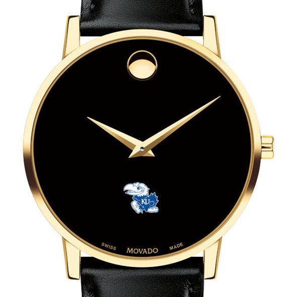 Kansas Men's Movado Gold Museum Classic Leather Shot #1
