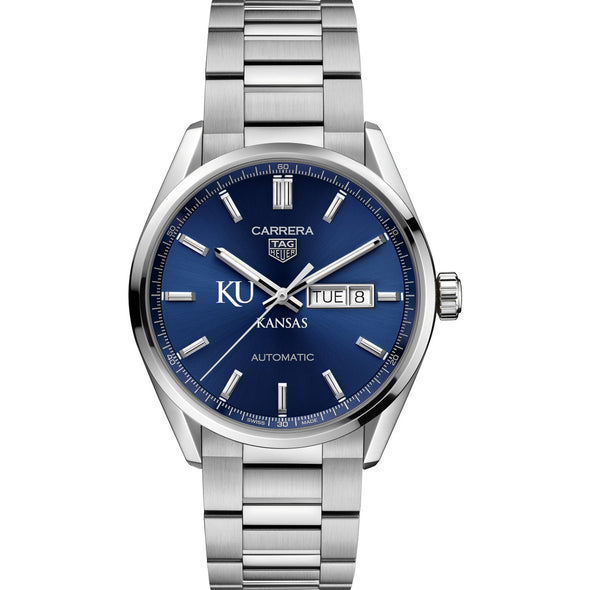 Kansas Men&#39;s TAG Heuer Carrera with Blue Dial &amp; Day-Date Window Shot #2
