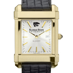 Kansas State Men's Gold Watch with 2-Tone Dial & Leather Strap at M.LaHart & Co. Shot #1