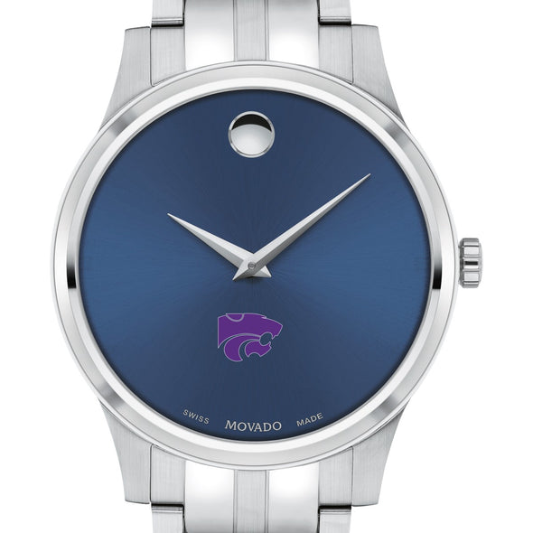 Kansas State Men's Movado Collection Stainless Steel Watch with Blue Dial Shot #1