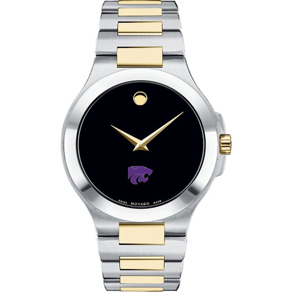 Kansas State Men&#39;s Movado Collection Two-Tone Watch with Black Dial Shot #2