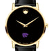 Kansas State Men's Movado Gold Museum Classic Leather