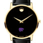 Kansas State Men's Movado Gold Museum Classic Leather Shot #1