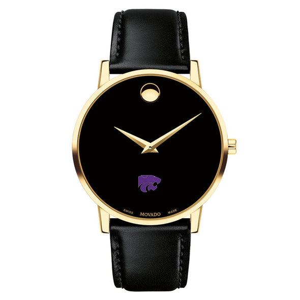 Kansas State Men&#39;s Movado Gold Museum Classic Leather Shot #2