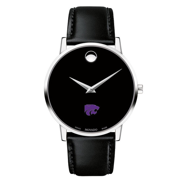 Kansas State Men's Movado Museum with Leather Strap Shot #2