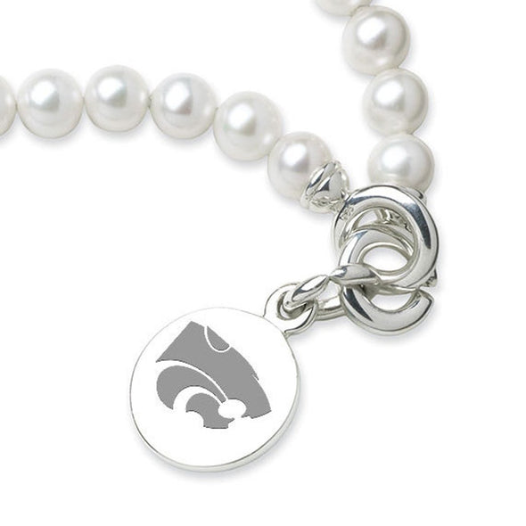 Kansas State University Pearl Bracelet with Sterling Silver Charm Shot #2