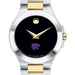 Kansas State Women's Movado Collection Two-Tone Watch with Black Dial