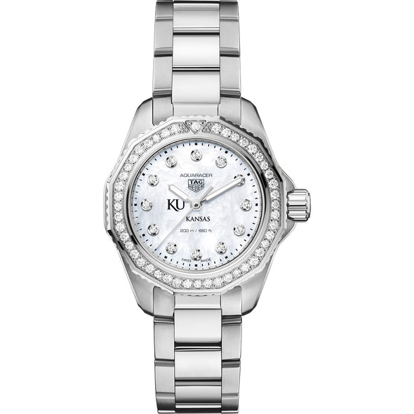 Kansas Women's TAG Heuer Steel Aquaracer with Diamond Dial & Bezel Shot #2