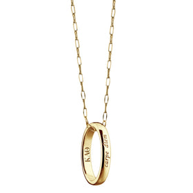 Kappa Alpha Theta Monica Rich Kosann "Carpe Diem" Poesy Ring Necklace in Gold Shot #1