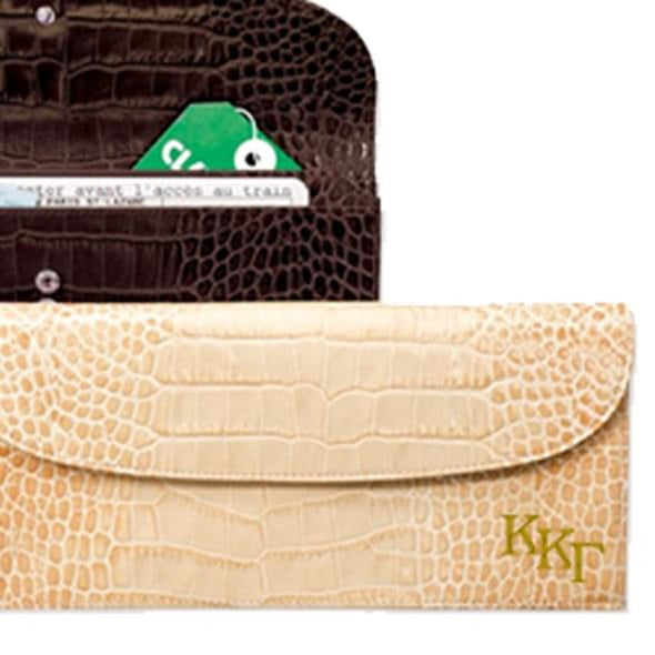 Kappa Kappa Gamma Ladies Travel Clutch / Crocodile Grain Shot #2
