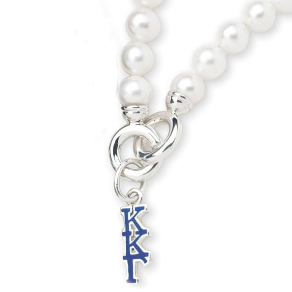 Kappa Kappa Gamma Pearl Bracelet with Greek Letter Charm Shot #2