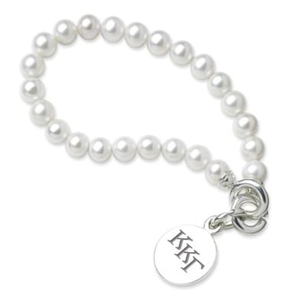 Kappa Kappa Gamma Pearl Bracelet with Sterling Silver Charm Shot #1