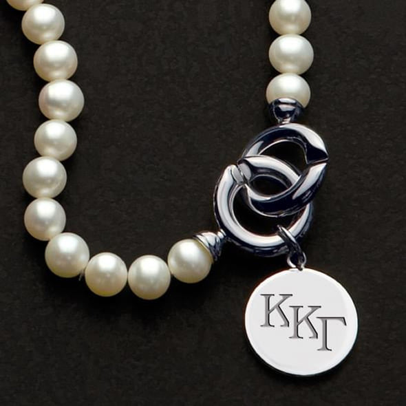Kappa Kappa Gamma Pearl Necklace with Sterling Silver Charm Shot #2