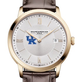 Kentucky Men's Baume et Mercier 40mm Gold PVD Classima Watch with Silver Dial & Dark Brown Leather Strap Shot #1