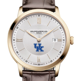 Kentucky Men's Baume et Mercier 40mm Gold PVD Classima Watch with Silver Dial & Dark Brown Leather Strap Shot #1