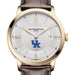 Kentucky Men's Baume et Mercier 40mm Gold PVD Classima Watch with Silver Dial & Dark Brown Leather Strap
