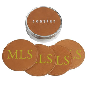 Leather Coasters and Nesting Tin Shot #1