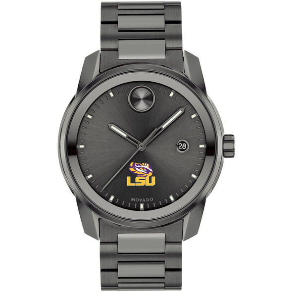 Louisiana State University Men's Movado BOLD Gunmetal Grey with Date Window Shot #2