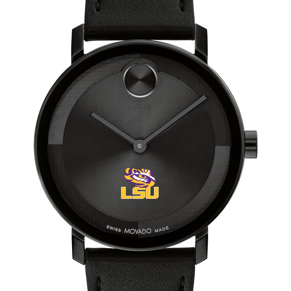 Louisiana State University Men's Movado BOLD with Black Leather Strap Shot #1