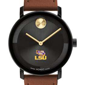 Louisiana State University Men's Movado BOLD with Cognac Leather Strap Shot #1