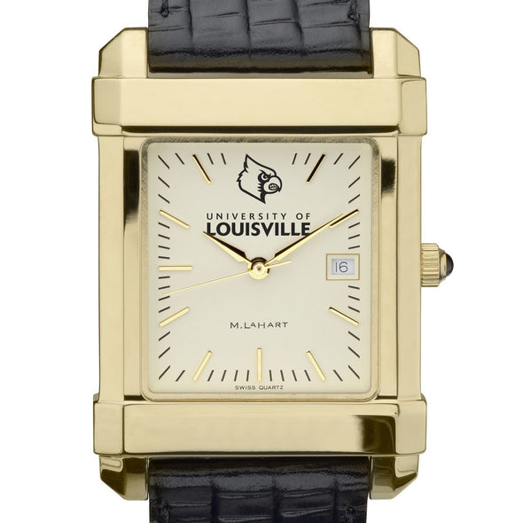 Louisville Men&#39;s Gold Quad with Leather Strap Shot #1