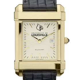 Louisville Men's Gold Quad with Leather Strap Shot #1