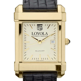 Loyola Men&#39;s Gold Quad with Leather Strap Shot #1