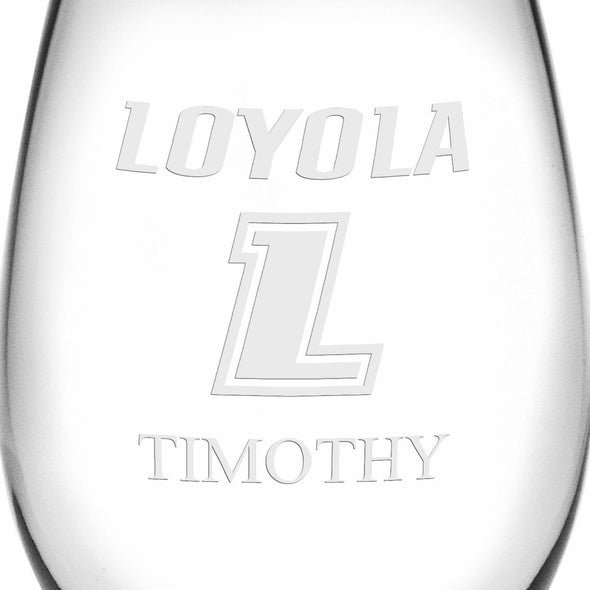 Loyola Stemless Wine Glasses Made in the USA - Set of 2 Shot #3