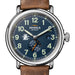 Loyola University Shinola Watch, The Runwell Automatic 45 mm Blue Dial and British Tan Strap at M.LaHart & Co.