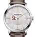LSU Men's Baume et Mercier 40mm Classima Quartz Watch with Silver Dial & Dark Brown Leather Strap