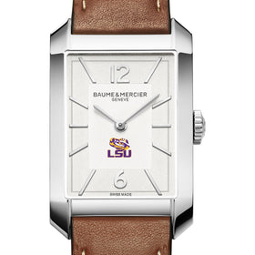 LSU Men's Baume et Mercier 43X27mm Hampton Watch with Silver Dial & Tan Leather Strap Shot #1