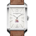 LSU Men's Baume et Mercier 43X27mm Hampton Watch with Silver Dial & Tan Leather Strap