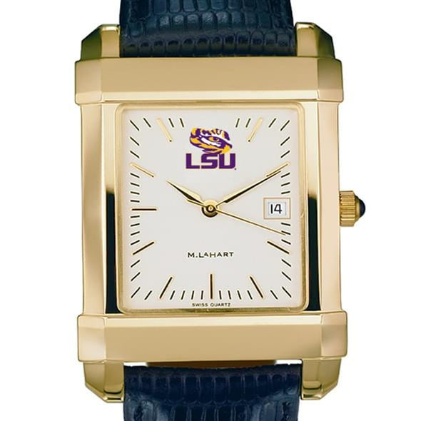 LSU Men's Gold Quad with Leather Strap Shot #1