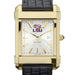 LSU Men's Gold Watch with 2-Tone Dial & Leather Strap at M.LaHart & Co.