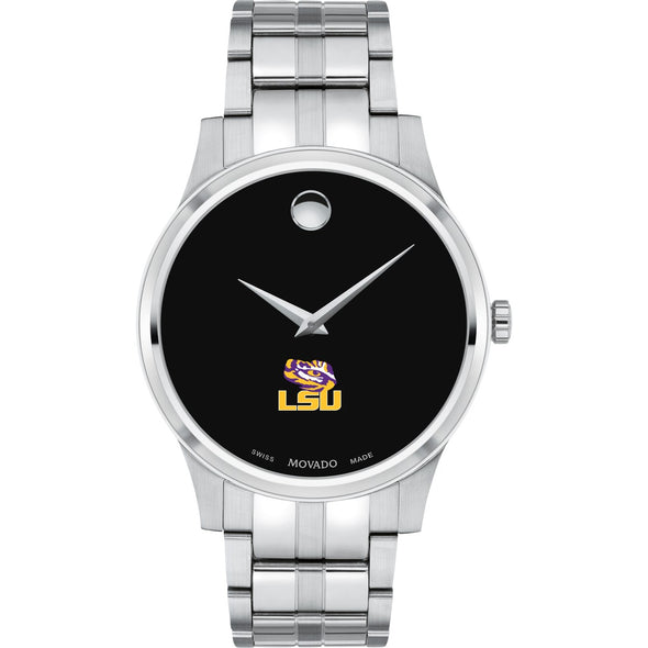 LSU Men's Movado Collection Stainless Steel Watch with Black Dial Shot #2