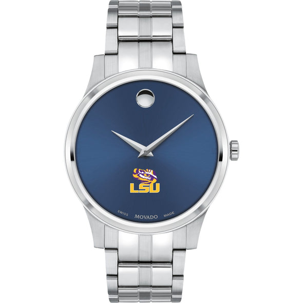 LSU Men's Movado Collection Stainless Steel Watch with Blue Dial Shot #2