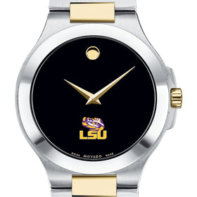 LSU Men&#39;s Movado Collection Two-Tone Watch with Black Dial Shot #1