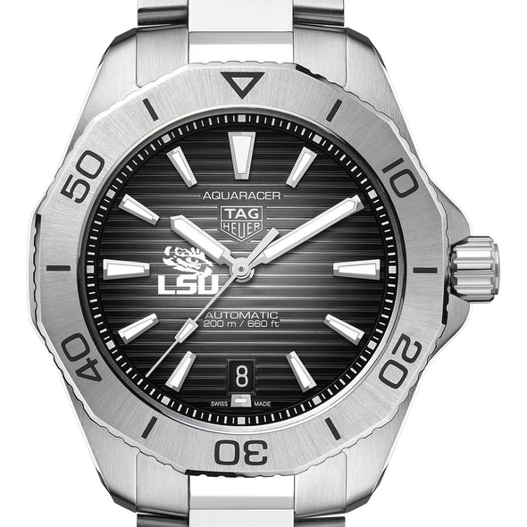 LSU Men's TAG Heuer Steel Automatic Aquaracer with Black Dial Shot #1